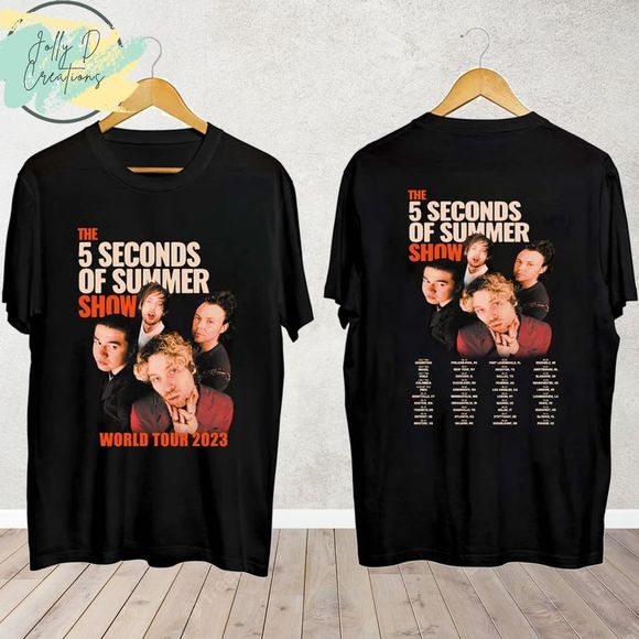 5 Seconds Of Summer World Tour 2023 2024 Shirt 5Sos Fan 2 Sided - Picture 1 of 4